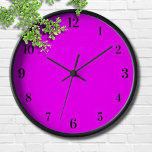 Reloj Color sólido fucsia | Clásico Elegante<br><div class="desc">Color sólido fucsia | Clásica | Elegante | Trendy | Elegante | Regalo</div>