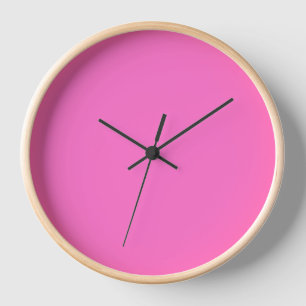 Reloj Color sólido neón rosado   Clásica