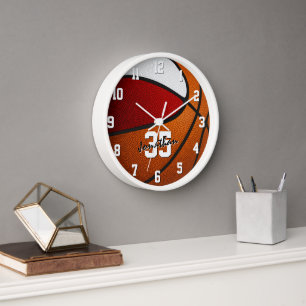 Reloj colores de equipo blanco rojo baloncesto personali