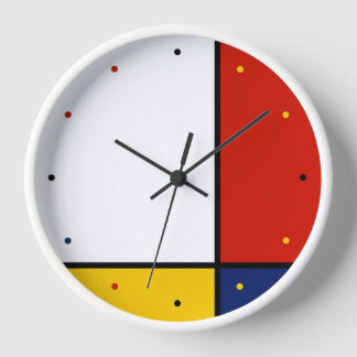 Reloj Colores geométricos de arte mondriano