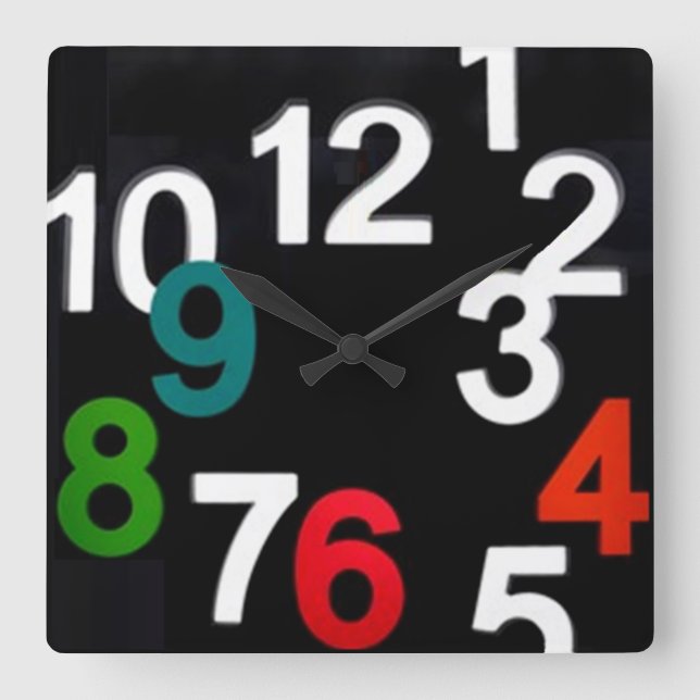 Reloj colorido creativo de los números 3D (Anverso)