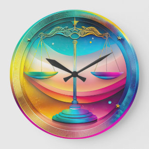 Reloj colorido de pared de Zodiaco de Libra