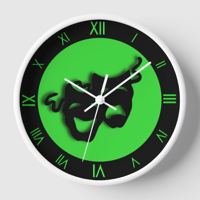 Reloj Comedia y tragedia Guay Green Theatre Wall Clock (Anverso)