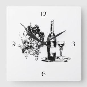 RELOJ COMPLETO DE PARED DE VINO