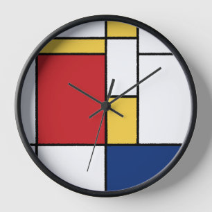 Reloj Composición de Arte Abstracto Minimalista Mondrian