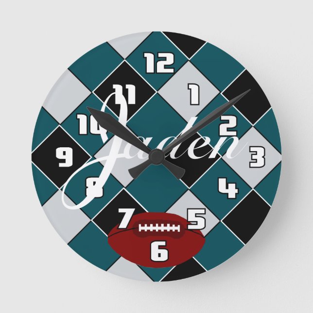 Reloj comprobado plata del negro del verde del (Anverso)