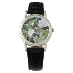 Reloj con acuarela de alcatraces