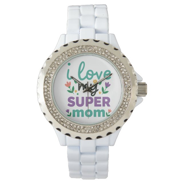 Reloj con bisel de diamante brillante y pulsera bl (Anverso)