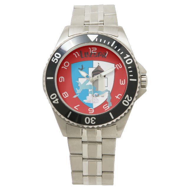 Reloj con borrador de suizo Luzern Suiza (Anverso)