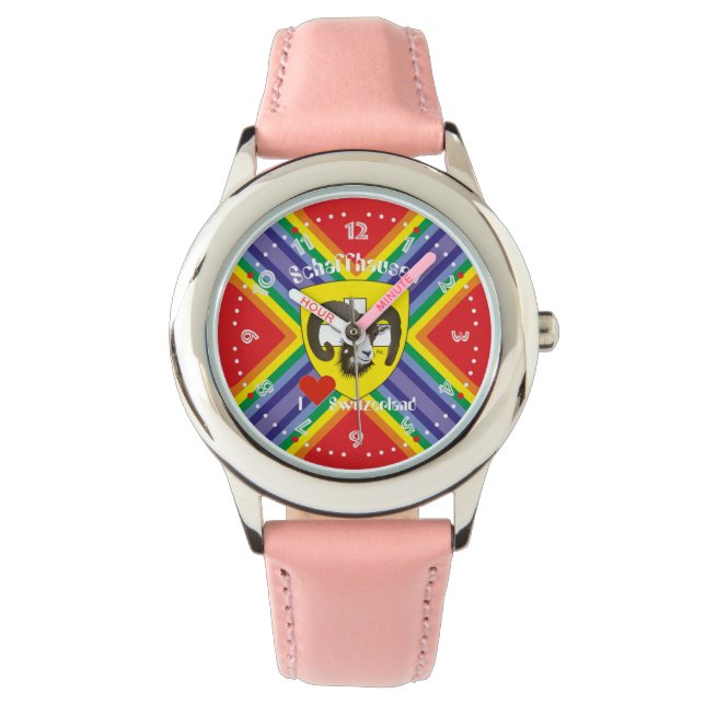 Reloj con borrador de suizo Schaffhausen Suiza (Anverso)