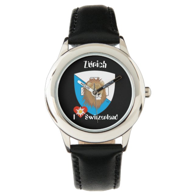 Reloj con borrador de suizo Zurich Suiza (Anverso)