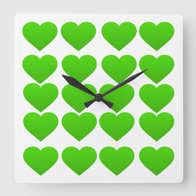 reloj con corazones verdes (Anverso)