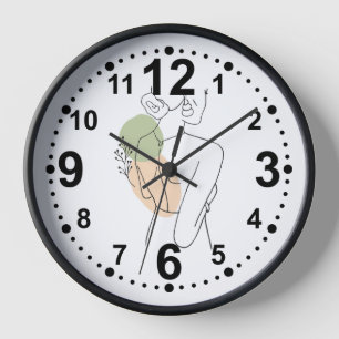 Reloj con diseño abstracto de mujer y naturaleza
