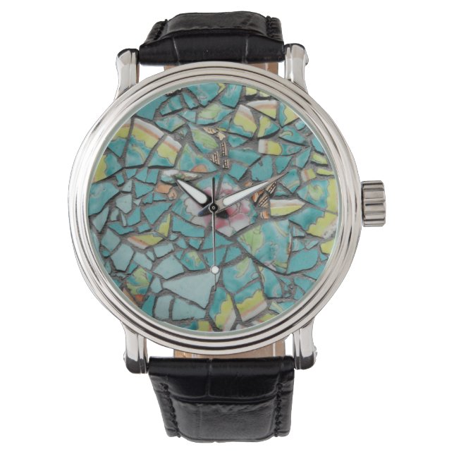 Reloj con diseño de mosaico (Anverso)