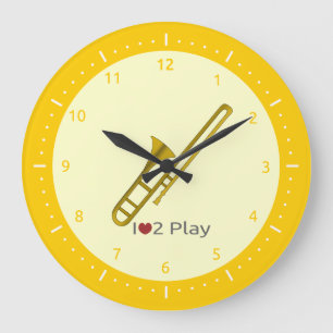 Reloj con el ilustracion de un trombone