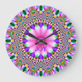Reloj con flor en diseño circular geométrico