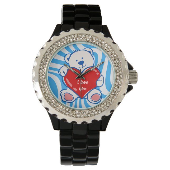 Reloj con osito y amo (Anverso)