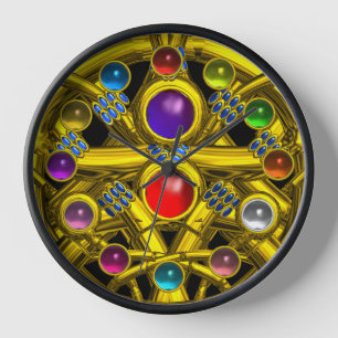 RELOJ CONOCIMIENTOS CELÁTICOS DE ORO ABSTRACTO CON GEMST