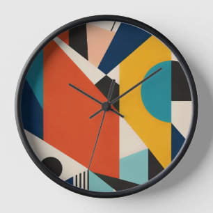 Reloj Constructivist Teal Orange Geometric Abstract