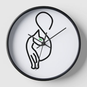 Reloj Contorno de gatos gitanos y elegantes