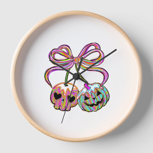 Reloj Coquette Pumpkin Cherries Halloween (Anverso)