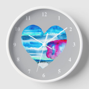 Reloj Corazón de agua azul