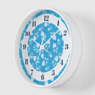 Reloj Corazón de flores azul