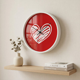 Reloj Corazones rojos únicos y modernos elegantes románt