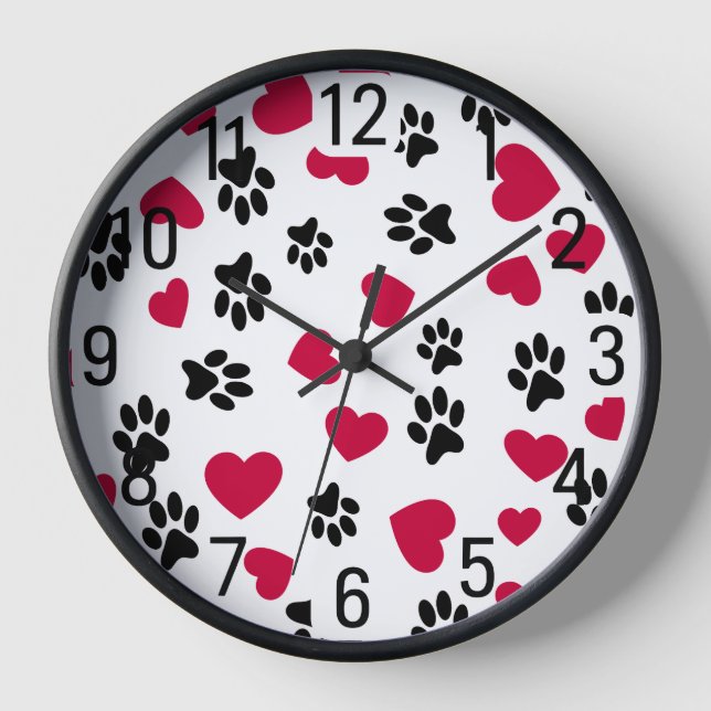 Reloj Corazones rojos y pinturas negras (Anverso)