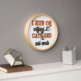 Reloj Corro en cafeína, gatos y palabras de café: gato g