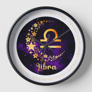 Reloj Crea tu propio Libra Celestial Púrpura Zodiac