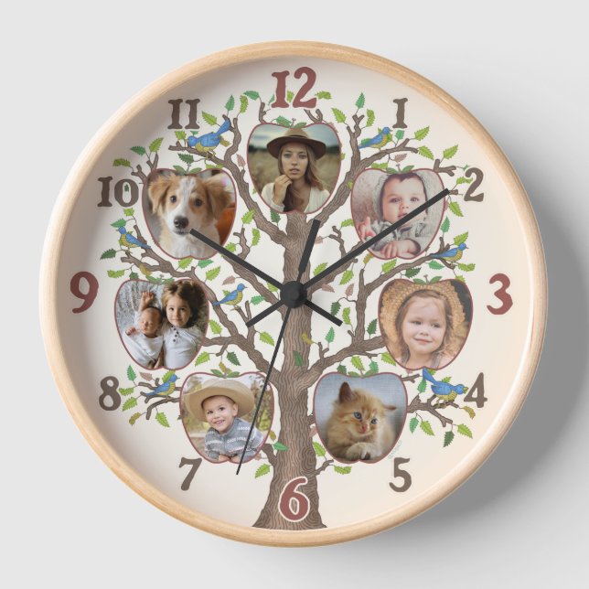 Reloj Crema de imágenes Personalizados de Collage de fot (Anverso)