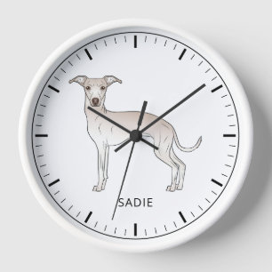 Reloj Crema Italiana Greyhound Cute Dog Con Texto Person