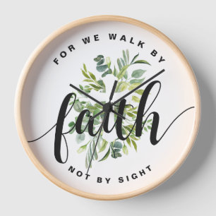 Reloj Cruz religiosa versículo de la Biblia de la fe 
