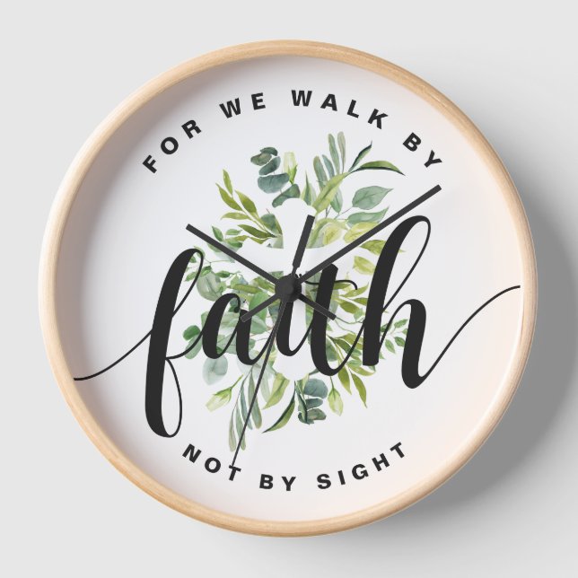 Reloj Cruz religiosa versículo de la Biblia de la fe  (Anverso)