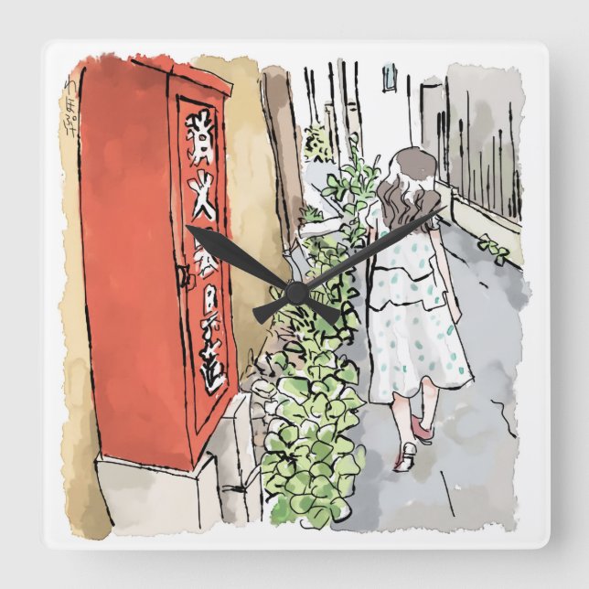 RELOJ CUADRADO さ れ や む じ (Anverso)