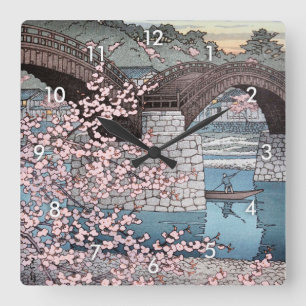 Reloj Cuadrado 錦帯橋の春宵, Spring at Kintai Bridge, Hasui Kawase