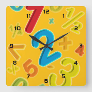 Reloj Cuadrado 123 matemáticas