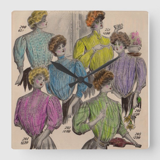 Reloj Cuadrado 1908 Gimbels damas blouses waists no. 1 (Anverso)