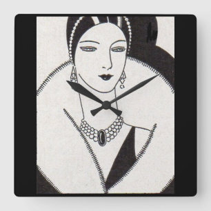 Reloj Cuadrado 1928 mujer decoradora de arte