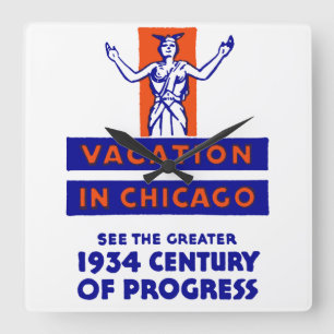 Reloj Cuadrado 1934 Chicago Century of Progress