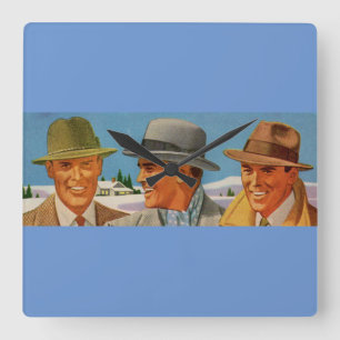 Reloj Cuadrado 1950s fedora-wearing trio