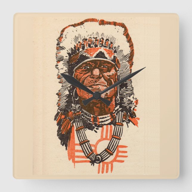Reloj Cuadrado 1955 Indian chief from Billy the Kid (UK) comics (Anverso)