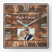 1.ᵉʳ fotograma de madera de boda aniversario