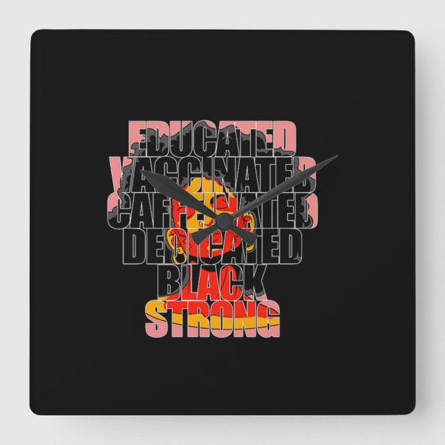 Reloj Cuadrado 1 African American Woman Equality Black Strong Pro (Anverso)