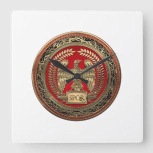 Reloj Cuadrado [200] Águila imperial romana dorada