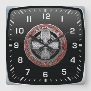 Reloj Cuadrado [200] Antiguo Cruce de Cuchillo de Plata Sagrada C