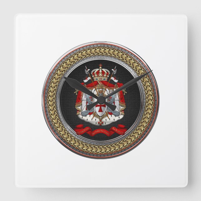 Reloj Cuadrado [200] Escudo de armas templario de los caballeros (Anverso)