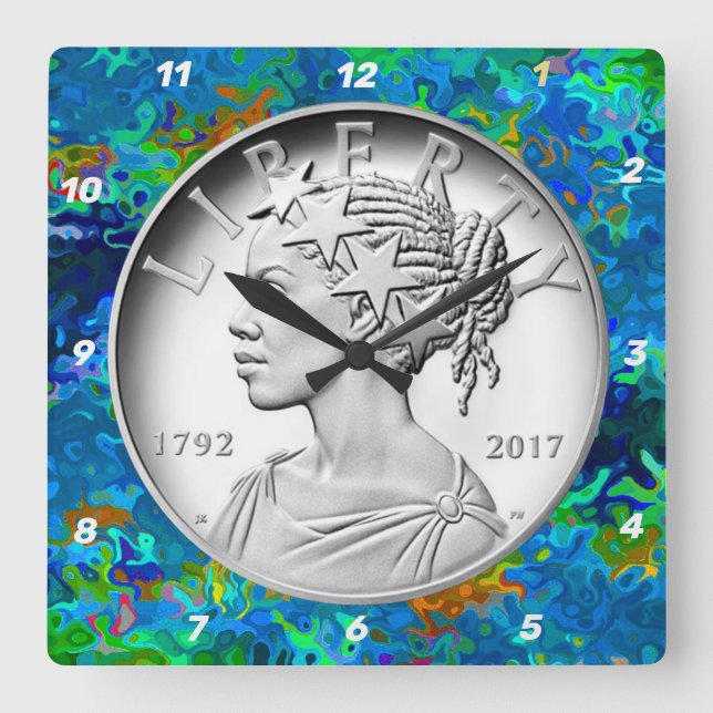 Reloj Cuadrado  2017 American Liberty  Silver Coin   (Anverso)