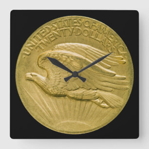 Reloj Cuadrado 20 Dólares de oro Piece de doble águila Dinero 190